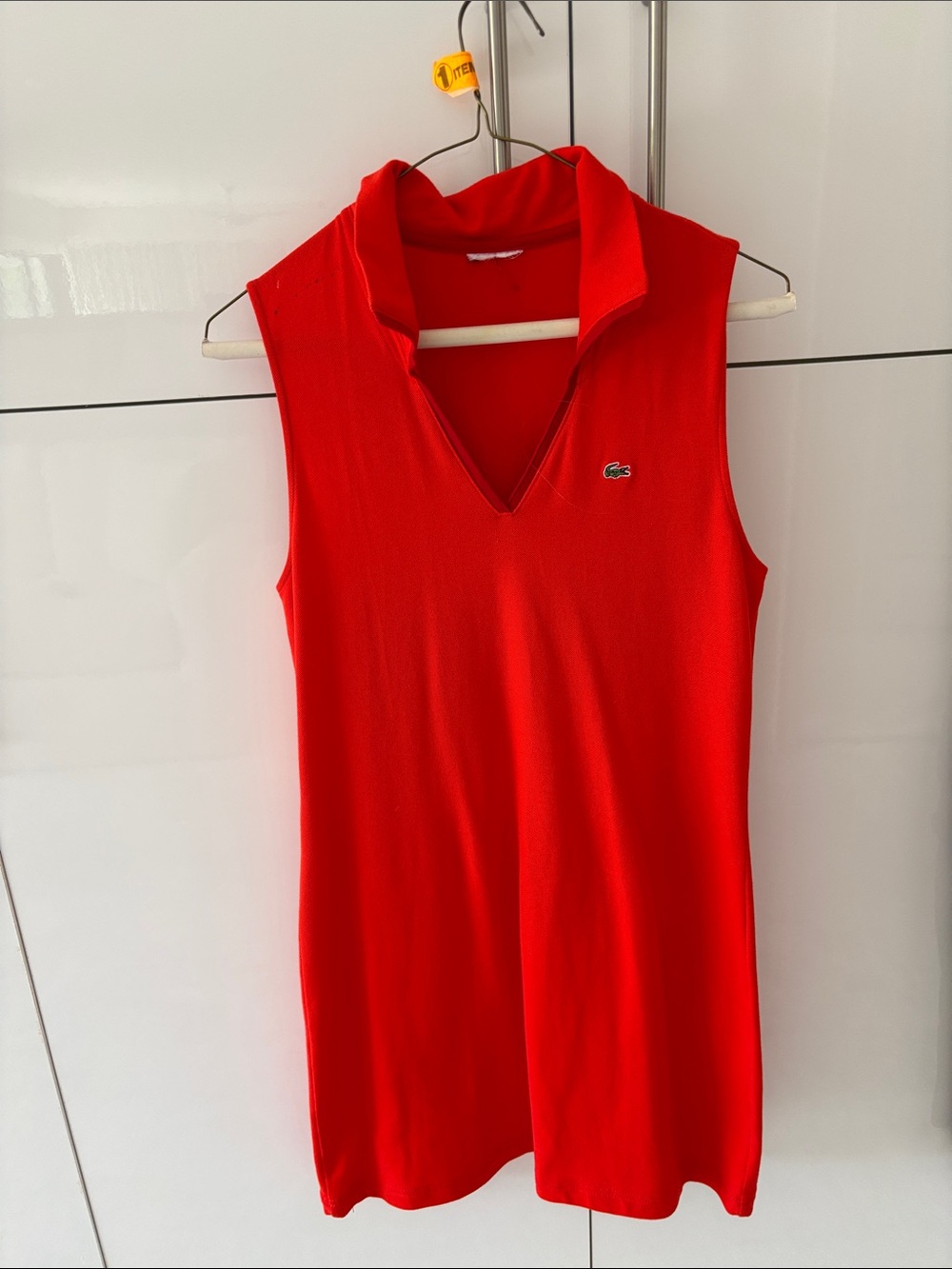 Lacoste Women’s Red Sleeveless Polo Tank